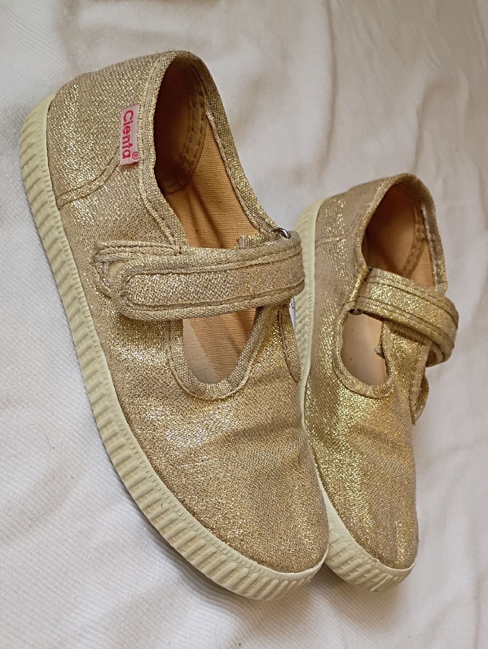 Cienta Girls Gold Glitter Mary Jane Shoes Eu 31